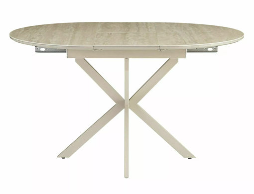 Стіл SIGNAL GASTON CERAMIC розкладний 100&ndash;135&times;100 см, бежевий Travertine / кашемір