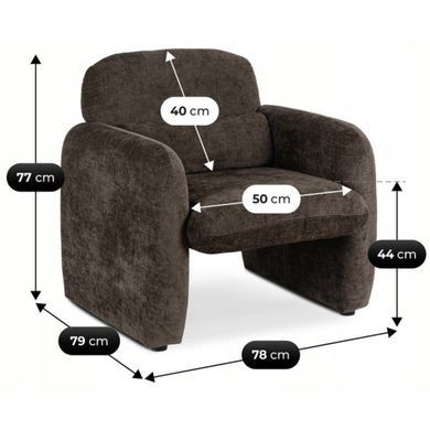 Крісло м'яке MEBEL ELITE TOGO Коричневий