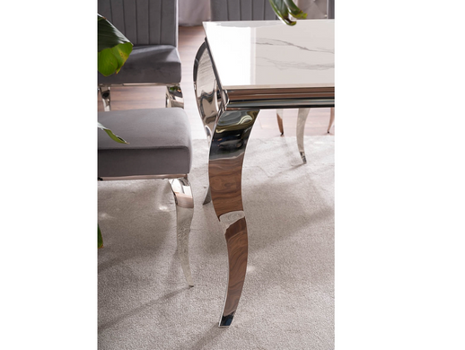 Стіл SIGNAL PRINCE CERAMIC 150&times;90 см, білий Calacatta / хром