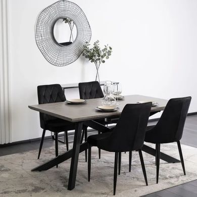 Кухонный стул MEBEL ELITE CORK, черный, велюровая ткань