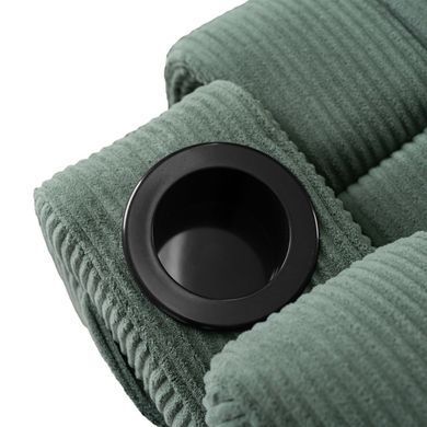 Крісло м'яке розкладне масажне з реклайнером MEBEL ELITE BOX велюр Зелений