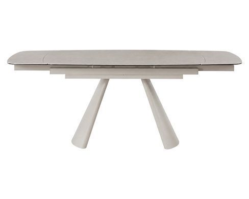 Обідній стіл INTARSIO BROOKLYN CERAMIC, 140&ndash;200 &times; 80 см, сірий матовий / кашемір
