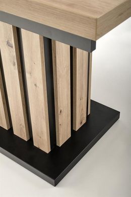 Стол HALMAR LAMELLO раскладной 130&ndash;180&times;80 см, дуб артизан / чёрный