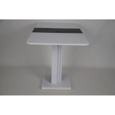 Стол INTARSIO SOLO B/V раскладной 110&ndash;145&times;68 см, белый диамант РЕ / угольный камень