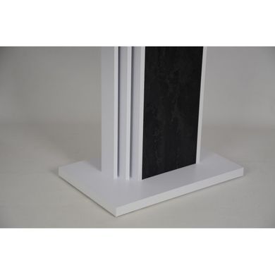 Стол INTARSIO SOLO B/V раскладной 110&ndash;145&times;68 см, белый диамант РЕ / угольный камень