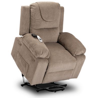 Массажное кресло-реклайнер MEBEL ELITE FENIX, бежевый, ткань