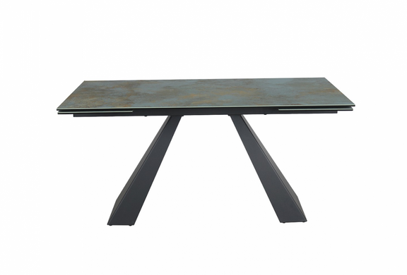 Стол SIGNAL SALVADORE CERAMIC раскладной 160&ndash;240&times;90 см, Ossido Verde бирюзовый / чёрный матовый
