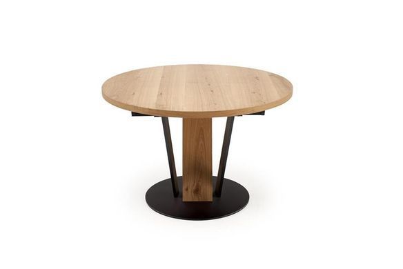 Стол HALMAR FANIS раскладной 120&ndash;160&times;120 см, натуральный / чёрный