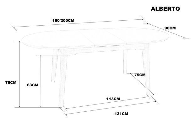 Стол INTARSIO ALBERTO CERAMIC раскладной 160&ndash;200&times;90 см, бежевый мат / натуральное дерево