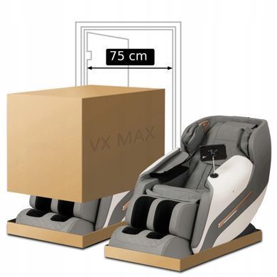 Массажное кресло MEBEL ELITE VX MAX, серый / белый корпус
