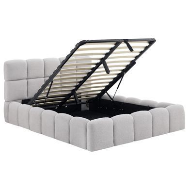 Ліжко MEBEL ELITE MURACJA Boucle 140x200 см Сірий