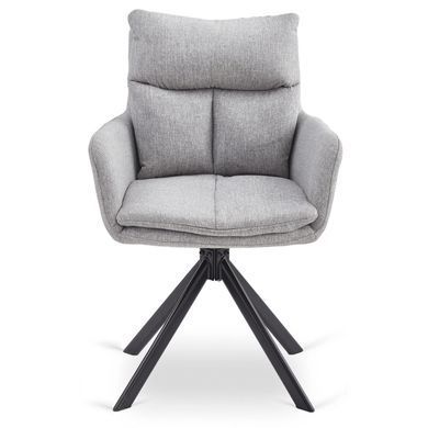 Кресло MEBEL ELITE PAUL с подлокотниками, серый / черный, ткань