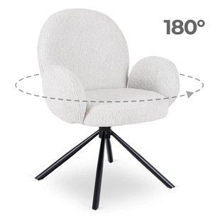 Кресло MEBEL ELITE MUSSO с подлокотниками, серый / черный, ткань букле