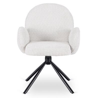 Крісло MEBEL ELITE MUSSO з підлокітниками, сірий / чорний, тканина букле