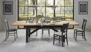 Стол HALMAR FIESTA раскладной 200&ndash;280&times;100 см, натуральный / чёрный