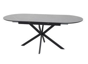 Стол SIGNAL GASTON CERAMIC раскладной 140&ndash;180&times;80 см, серый мат / черный мат