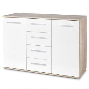 Комод Lima KM-4 Дуб сонома / Белый 116x40 см HALMAR