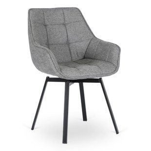 Крісло MEBEL ELITE LUNA 2 з підлокітниками, сірий / чорний, тканина