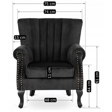 Кресло MEBEL ELITE MALLO, чёрный / чёрный