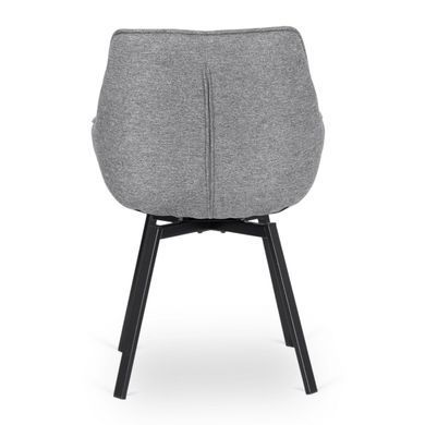 Крісло MEBEL ELITE LUNA 2 з підлокітниками, сірий / чорний, тканина