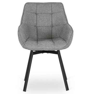 Крісло MEBEL ELITE LUNA 2 з підлокітниками, сірий / чорний, тканина