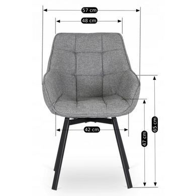 Крісло MEBEL ELITE LUNA 2 з підлокітниками, сірий / чорний, тканина