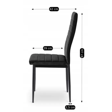 Кухонный стул MEBEL ELITE NARIS, черный, велюровая ткань