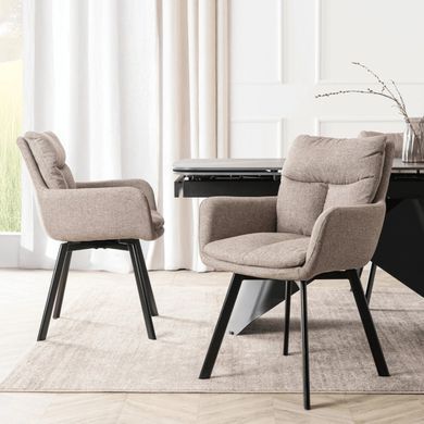 Кресло MEBEL ELITE CORTADO с подлокотниками, коричневый / черный, ткань