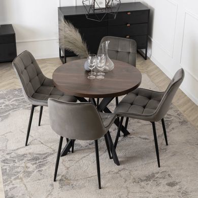 Стол MEBEL ELITE DORIAN раскладной 80&ndash;160&times;80 см, орех / черный