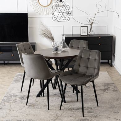 Стол MEBEL ELITE DORIAN раскладной 80&ndash;160&times;80 см, орех / черный