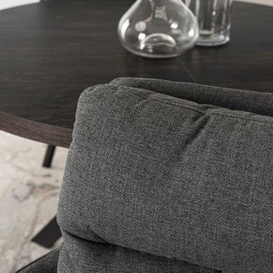 Кресло MEBEL ELITE CORTADO с подлокотниками, темно-серый / черный, ткань