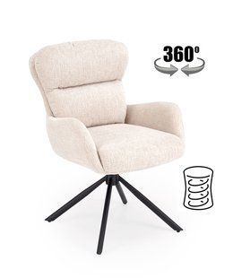 Крісло HALMAR K-593 з підлокітниками, світло-бежевий / чорний, TRESOR 27