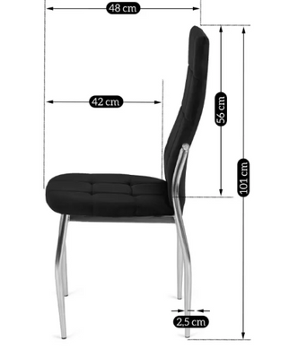 Кухонный стул MEBEL ELITE MOLLY, черный / хром, велюровая ткань