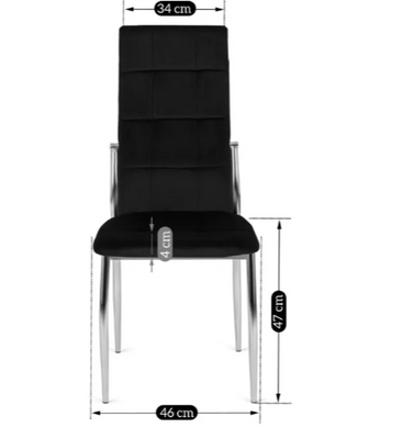 Кухонный стул MEBEL ELITE MOLLY, черный / хром, велюровая ткань