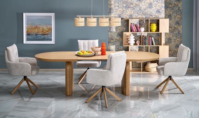 Стол HALMAR SUNSET раскладной 180&ndash;260&times;100 см, натуральный