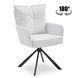 Крісло MEBEL ELITE CITY з підлокітниками, кремовий / чорний, вельвет