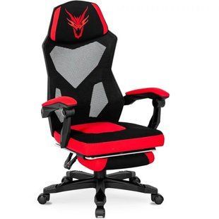 Геймерське крісло MEBEL ELITE BING, чорний / червоний