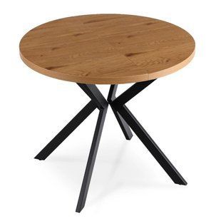 Стол MEBEL ELITE DORIAN раскладной 80&ndash;160&times;80 см, золотой дуб / черный