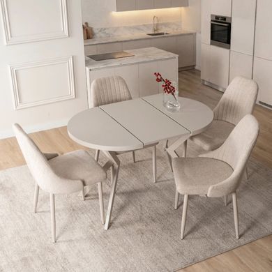 Стол MEBEL ELITE DORIAN раскладной 80&ndash;160&times;80 см, кашемир