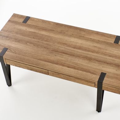 Журнальный столик HALMAR TULUZA, орех медовый / чёрный, 120 &times; 55 &times; 41 см