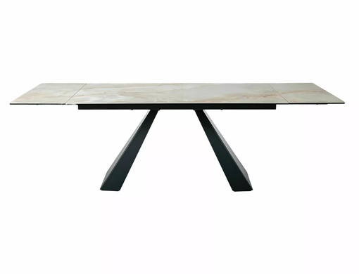 Стіл SIGNAL SALVADORE CERAMIC розкладний 160&ndash;240&times;90 см, Onice Oro бежевий глянцевий / чорний матовий