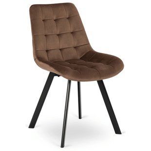 Стілець MEBEL ELITE RICK, коричневий / чорний, велюрова тканина