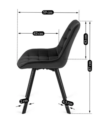 Стілець MEBEL ELITE RICK, чорний, велюрова тканина