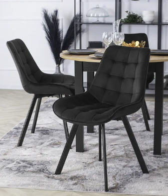 Стілець MEBEL ELITE RICK, чорний, велюрова тканина