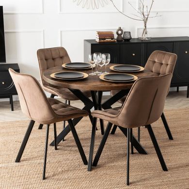 Стілець MEBEL ELITE RICK, коричневий / чорний, велюрова тканина