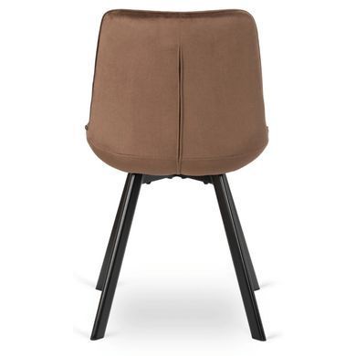 Стілець MEBEL ELITE RICK, коричневий / чорний, велюрова тканина