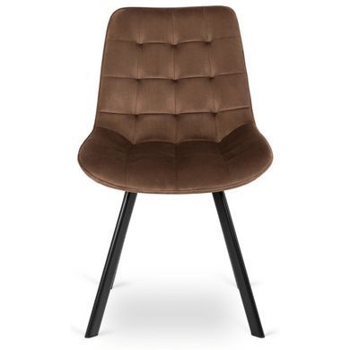 Стілець MEBEL ELITE RICK, коричневий / чорний, велюрова тканина