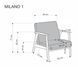 Кресло HALMAR MILANO 1S, серый / тёмный орех, CASTEL 93
