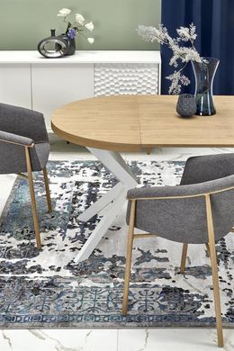 Стол HALMAR PERONI раскладной 100&ndash;250&times;100 см, дуб золотой / белый