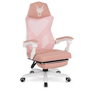 Геймерське крісло MEBEL ELITE BING, рожевий / білий